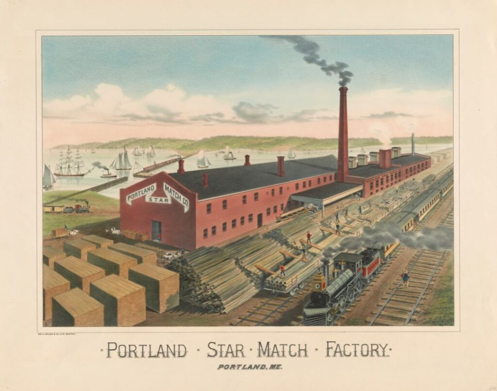 The Portland Star Match factory during the 19th century