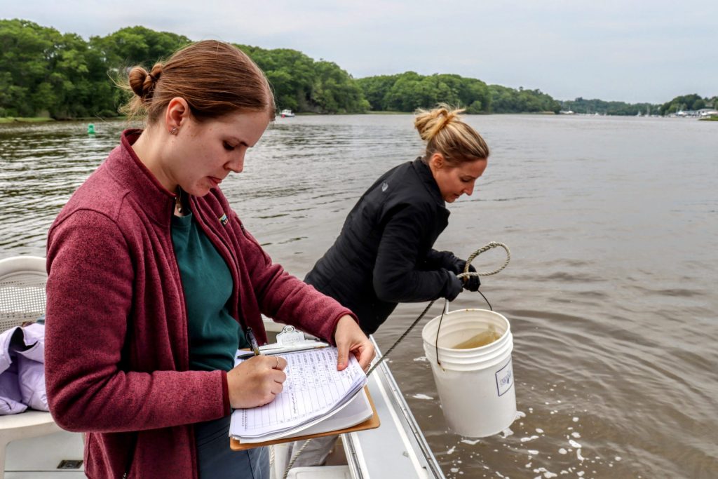 PFAs sampling photo on the Royal River