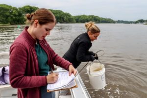 PFAs sampling photo on the Royal River