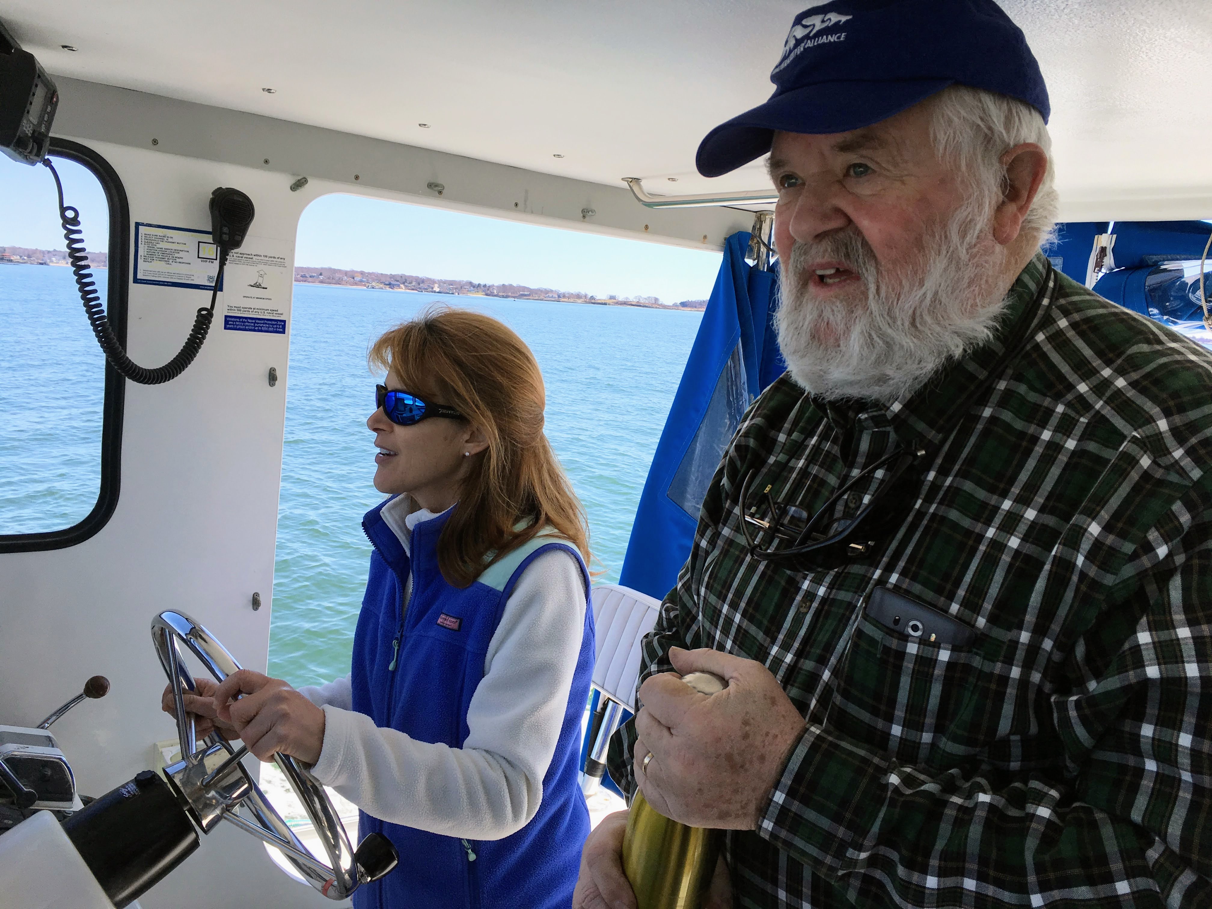 Ivy and Joe on the boat
